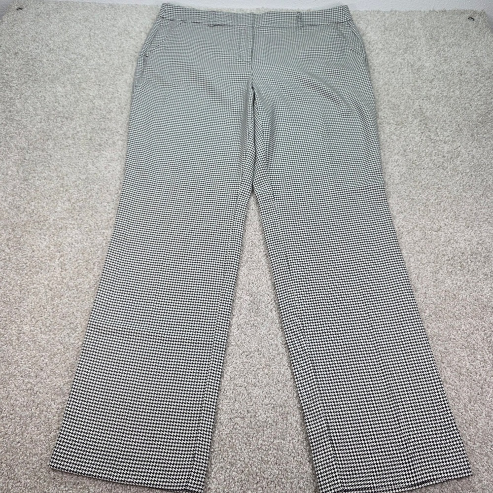 New Apt 9 Torie Womens Black White Houndstooth Straight Leg Dress Pants Size 16